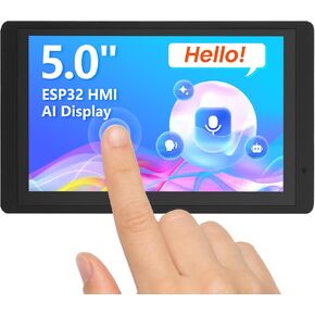 شاشة ELECROW ESP32 مقاس 800×480، شاشة لمس HMI متقدمة ESP32 IPS مقاس 5 بوصات مع حافظة أكريليك، تدعم تفاعل الكلام AI، معالج ثنائي النواة 32 بت LX7، حتى 240 ميجا هرتز، متوافق مع Arduino، ESP-IDF in Kuwait