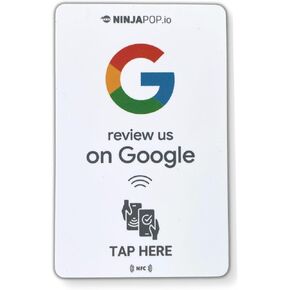 Ninja Pop NFC Google Review Cards –| Tap to Leave a Review Cards for Small Business | Contactless Review Request Cards | Customer Feedback NFC Business Tools (2 Cards) in Kuwait