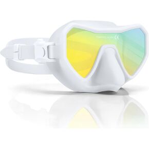 نظارات سباحة مع غطاء للأنف للبالغين، قناع غوص مضاد للضباب للرجال والنساء، رؤية واسعة 180 درجة، قناع غطس مانع للتسرب in Kuwait