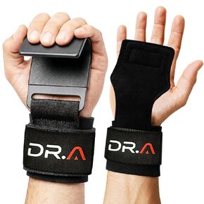 أشرطة رفع 2 في 1 من دكتور مطور + مقابض صالة الألعاب الرياضية، قم بتبديل الخطاف إلى الحزام في ثوانٍ، أغطية معصم عالية التحمل لرفع الأثقال من أجل عمليات السحب والتجاهل والرفع الميت والمصاعد الثقيلة، أسود (زوج) in Kuwait