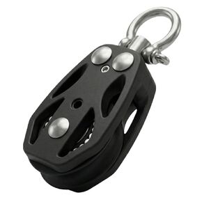 50mm Heavy-Duty Single Swivel Sailing Block with Ball Bearings, T316 Stainless Steel & PA66 Nylon Marine Pulley, 3300 lbs WLL, High-Load Rigging Hardware (1-Pack) in Kuwait
