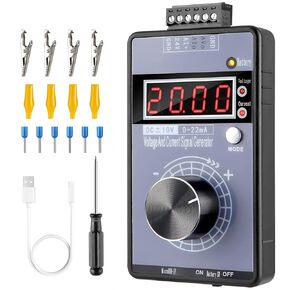 4-20mA Signal Generator,DC 0-10V/0-22mA Current Voltage Frequency Generator,2-in-1 Analog Generator Built-in 1000mAh Rechargeable Battery,Adjustable 4-Digit LCD Display,for PLC/Panel Testing in Saudi Arabia