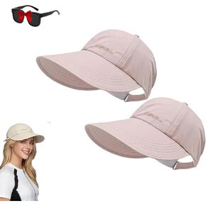 قبعة بيسبول للحماية من أشعة الشمس بعامل حماية من أشعة الشمس مكونة من قطعتين للرجال والنساء، قبعة شمسية سريعة الجفاف ومقاومة للماء بحافة واسعة للرياضات الخارجية in Kuwait