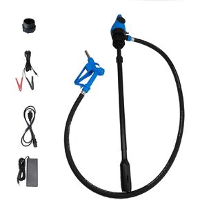Electric Drum Pump (120V AC / 12V DC), 5 GPM flow fuel pump, for DEF, diesel, water, antifreeze with a 6.6ft hose, 2'' bung adapter, and 34-49in telescoping suction tube for 55-gallon barrels. in Kuwait