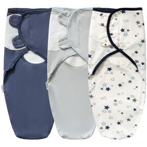 LITTLE TOTS Swaddle Blanket for Baby Girl Boy Easy Change Infant Wrap 3 Pack Adjustable Sleep Sack for Newborn Babies 0-3 Month (Rainbow and Flowers) in Kuwait