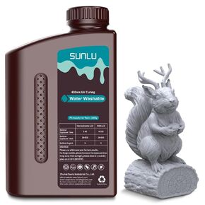 SUNLU 2kg Water Washable 3D Printer Resin, Fast Curing Low Shrinkage, High Precision Photopolymer Resin for LCD/DLP/SLA Printers,395 to 405nm UV Resin, 2000g Grey in Kuwait