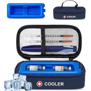 حالة سفر قارورة الأنسولين تبرد TSA برودة سفر دواء مع لبنة جليدية قابلة لإعادة الاستخدام ، تبريد طويل الأمد للقوارير والأقلام in Kuwait