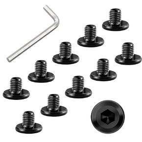 مسمار M6 × 16 مم، 10 قطع في كل مجموعة مع مفتاح ربط سداسي واحد، ومسامير غطاء مقبس سداسي برأس مسطح، خيط كامل من أكسيد الفولاذ الأسود من سبائك الصلب، للأثاث والأرفف والأسرة والطاولات والكراسي (16 مم) in Kuwait