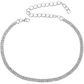 Diamond-Like Crystal laryngeal mask for Women, Simple Necklaces, Wedding Ornaments, Silver Necklaces in Kuwait