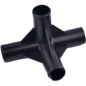 إحياء الأثاث 5 قطع موصل أنبوب أسود DIY تركيبات ثابتة لخيمة الرف I.D 8/12/16/19 مم بلاستيك ABS تي شيرت رباعي الاتجاهات مفصل مستقيم للكوع (90 درجة الكوع، أسود I.D 8 مم) in Kuwait