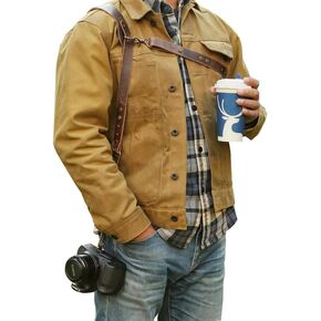 Vintage Leather 3 Point Slinger for Camera, Camera Harness with Adjustable Crossbody Shoulder Strap for DSLR/SLR, Solid Brass Hardware & Buffalo Leather Camera Strap for Photographers in Kuwait