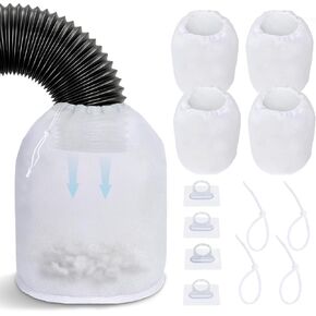4 Pack Dryer Vent Lint Catcher Bags, Lint Trap Catcher for Dryer Vent, Indoor Outdoor Dryer Lint Catcher Trap and Filter, Dust Catching for Ventless Dryer Vent to Capturing Lint and Dust in Saudi Arabia