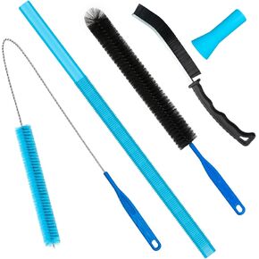 Dryer Vent Cleaner Kit, 5-Piece Flexible Dryer Vent Cleaning Brush & Lint Remover Tool with Universal Vacuum Attachment for Lint Trap, Duct, Hose, Pipe - Safe, Professional Dryer Vent Brush Black in Saudi Arabia