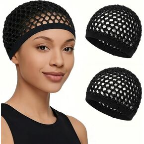2 Pcs Premium Mesh Hair Net for Sleeping - Ultra-Wide Soft Band, Breathable Crochet Hair Wrap for Silk Press, Shower in Saudi Arabia