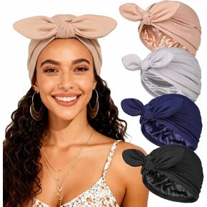 غطاء رأس كيميائي مزدوج الطبقات للنساء، قبعة نوم مربوطة مسبقًا لتغطية الرأس من أجل تساقط الشعر in Kuwait