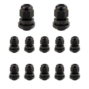10PCS 1/4" NPT Black Cable Glands, IP68 Waterproof Nylon Strain Relief Cord Grips, Adjustable 3-6.5mm Wire Connectors with Rubber Gaskets & Locknuts for Junction Box Electrical Fittings in Kuwait