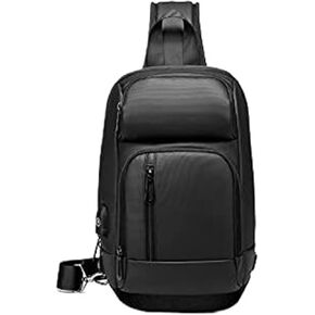 Messenger Bags Chest Packs Men USB Charging Casual Shoulder Crossbody Water Repellent Travel Bag in Kuwait