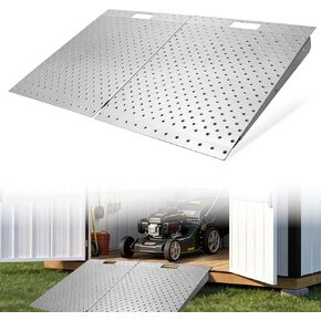 منحدر سقيفة من كريونيكس لركوب الجزازة، منحدر تحميل ذو سعة 2000 رطل للخدمة الشاقة، 29 بوصة طول × 48 عرض، منحدرات معدنية مضادة للانزلاق للحظائر، جزازة الركوب، منفاخ الثلج، الكراجات والحظائر (قطعتان) in Kuwait