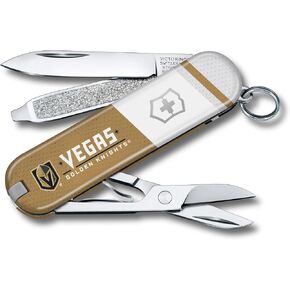 Victorinox Classic SD Swiss Army Knife – Compact 7 Function Swiss Made Pocket Knife with Small Blade, Screwdriver and Key Ring – Las Vegas Golden Knights in Kuwait