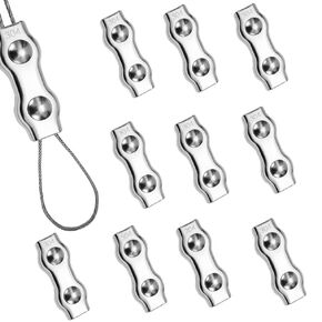 20PCS M3 304 Stainless Steel Wire Rope Cable Clip Clamp, Reusable Single Bolt Wire Rope Clips for 1.5mm-2mm Diameter Wire Cable (M3-Single Clip, 20) in Kuwait