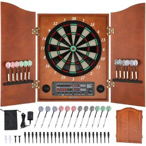مجموعة خزانة رمي السهام الإلكترونية للبالغين من ألواح رمي السهام ذات الأطراف الناعمة مع خزانة، حتى 8 لاعبين، 25 لعبة مع 12 مجموعة من ألواح رمي السهام ذات الأطراف الناعمة للعب المنزلي العائلي in Kuwait
