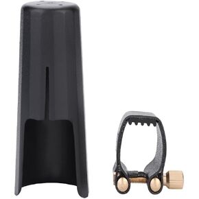 Mouthpiece Cap Set for Tenor Sax – PU Leather Ligature with Plastic Cap | Durable Reed Holder for Enhanced Sound & Mouthpiece Protection (Black)‌ in Kuwait