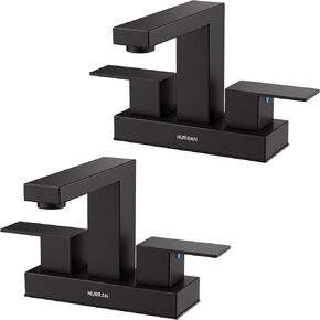 ماتي الأسود بالوعة الحمام الحنفية، هوران 4 بوصة صنابير الحمام للحوض 3 حفرة مع استنزاف المنبثقة وخطوط العرض، الفولاذ المقاوم للصدأ 2-مقبض صنبور للغرور RV مرحاض in Kuwait