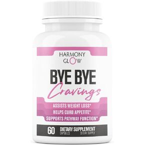 وداعًا للشهية من ByeBye Cravings - يدعم وظيفة مسار GLP-1، وحبوب إنقاص الوزن للنساء وحارق الدهون + مثبط الشهية | مكمل تم اختباره من قبل جهة خارجية - 60 كبسولة لإنقاص الوزن in Kuwait