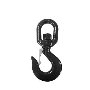 1-Ton Swivel Hook Engineered for Reliability with a Secure Self-Locking Latch and 360° Swivel | 2200 LB Capacity, G80 Grade, Black (2200lbs/1t) in Saudi Arabia