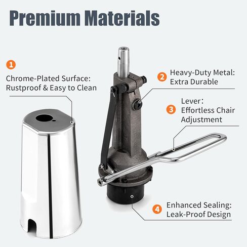 مضخة هيدروليكية بديلة لكرسي الحلاقة - ارتفاع قابل للتعديل 5.5 بوصة، سعة الوزن 440 رطل/200 كجم، مضخة هيدروليكية بديلة لكرسي صالون التجميل بأربعة مسامير، جزء بديل لمعظم كراسي التصميم القياسية in Kuwait