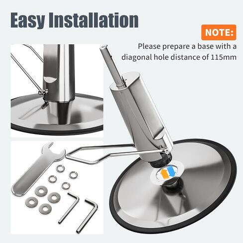 مضخة هيدروليكية بديلة لكرسي الحلاقة - ارتفاع قابل للتعديل 5.5 بوصة، سعة الوزن 440 رطل/200 كجم، مضخة هيدروليكية بديلة لكرسي صالون التجميل بأربعة مسامير، جزء بديل لمعظم كراسي التصميم القياسية in Kuwait