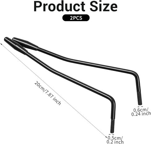 2PCS Thread Tremolo Arm, Electric Guitar Tremolo Arm, 5mm and 6mm Thread Whammy Bar with Tip, Metal Single Tremolo System, Black in Saudi Arabia