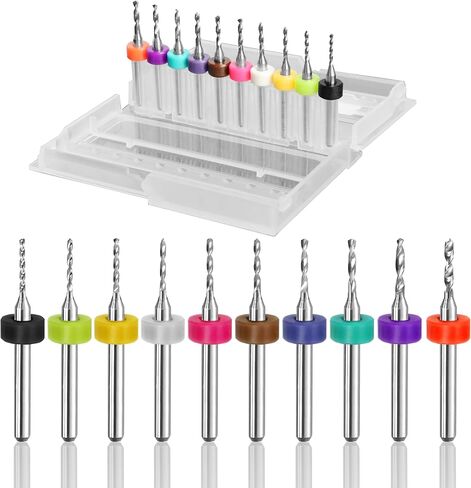 Micro Drill Bit Set, 10pcs Tungsten Drill Bits (1.1-2.0mm) for Jewelry, Models, Crafts, PCB, Hobby & Small Drilling Projects in Saudi Arabia