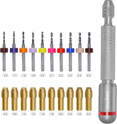 Micro Drill Bit Set, 10pcs Tungsten Drill Bits (1.1-2.0mm) for Jewelry, Models, Crafts, PCB, Hobby & Small Drilling Projects in Kuwait