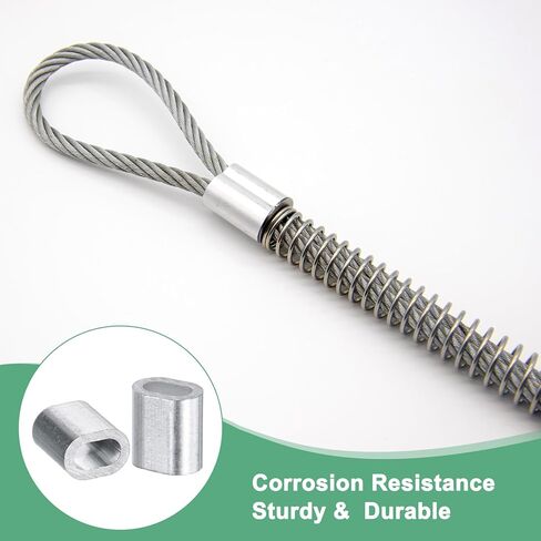 50-Pack Aluminum Crimping Loop Sleeves, 2mm 5/64" Single Round Barrel Wire Rope Sleeves Cable Ferrule for Wire Rope/Cables Crimping Loop Sleeve in Saudi Arabia