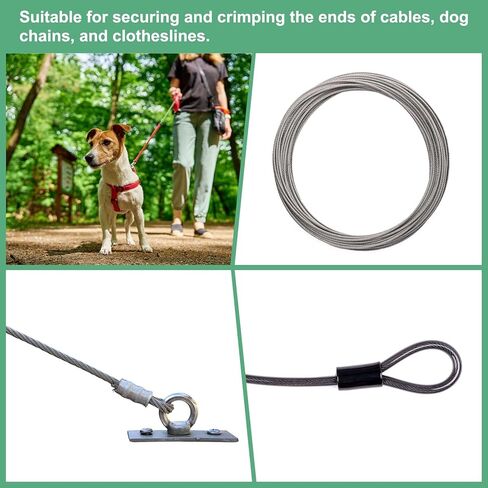50-Pack Aluminum Crimping Loop Sleeves, 2mm 5/64" Single Round Barrel Wire Rope Sleeves Cable Ferrule for Wire Rope/Cables Crimping Loop Sleeve in Saudi Arabia