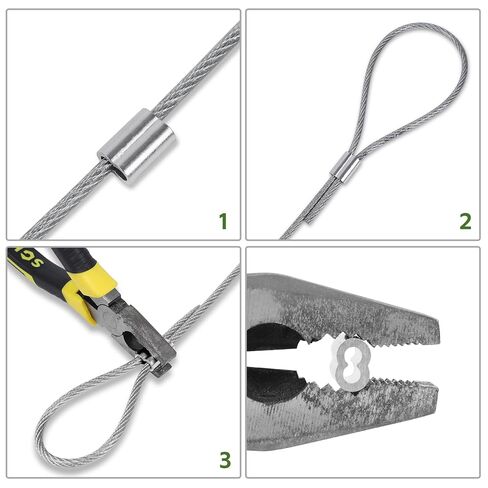 3/16 بوصة (50 قطعة) أكمام من سلك الألومنيوم، أكمام دائرية مجعدة لكابل بقطر 5 مم وحبل سلكي، حلقة كابل ذات أكمام مجعدة مزدوجة الأسطوانية للاستخدام بنفسك، وصيد الأسماك، والمنزل والحرف اليدوية in Kuwait