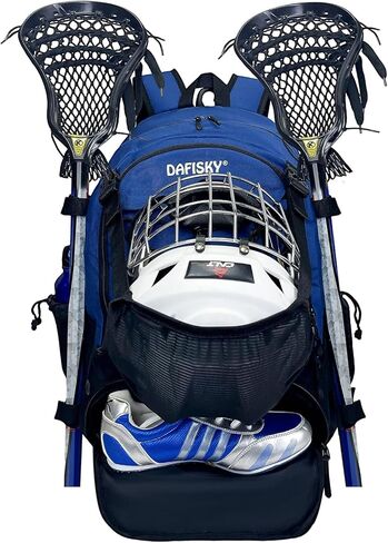 Lacrosse Backpack Field Hockey Equipment Bag,2 Stick Holders,Helmet Holder&Separate Ventilated Shoe Compartment Holds All Lacrosse Gear,Ergonomic Comfort Waterproof Durable for Youth Men Women in Kuwait