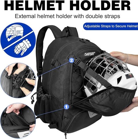 Lacrosse Backpack Field Hockey Equipment Bag,2 Stick Holders,Helmet Holder&Separate Ventilated Shoe Compartment Holds All Lacrosse Gear,Ergonomic Comfort Waterproof Durable for Youth Men Women in Saudi Arabia
