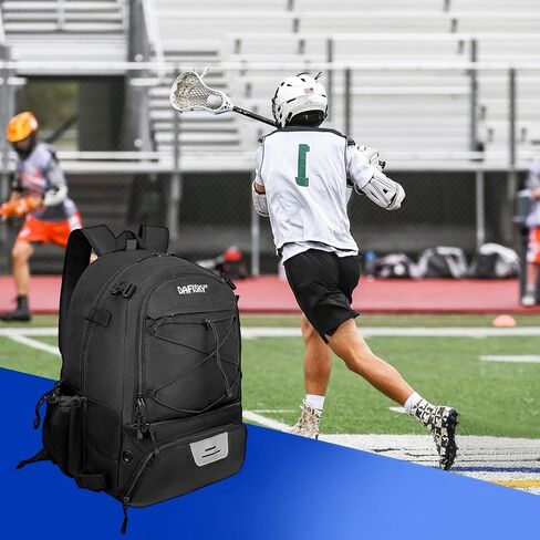 Lacrosse Backpack Field Hockey Equipment Bag,2 Stick Holders,Helmet Holder&Separate Ventilated Shoe Compartment Holds All Lacrosse Gear,Ergonomic Comfort Waterproof Durable for Youth Men Women in Saudi Arabia
