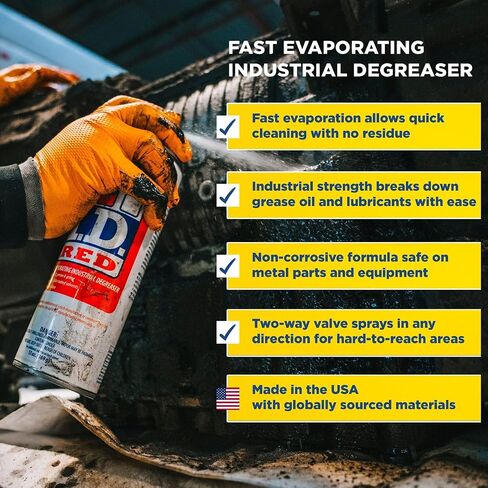 Zep I.D. Red Industrial Degreaser Aerosol - 13 oz (Case of 12) 9601 - Noncorrosive, Fast Evaporating, Dissolves Oil, grease, and Grime on Metallic Surfaces and Manufacturing in Kuwait