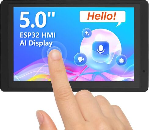 شاشة ELECROW ESP32 مقاس 800×480، شاشة لمس HMI متقدمة ESP32 IPS مقاس 5 بوصات مع حافظة أكريليك، تدعم تفاعل الكلام AI، معالج ثنائي النواة 32 بت LX7، حتى 240 ميجا هرتز، متوافق مع Arduino، ESP-IDF in Kuwait