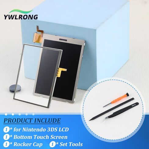 YWLRONG for Nintendo 3DS Bottom LCD Display and Touch Screen Replacement for Nintendo 3DS Screen Digitizer Glass Repair Assembly Accessories Part with Repair Tools in Kuwait