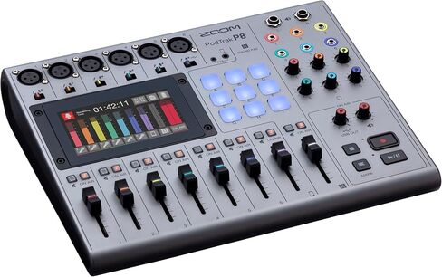 Zoom PodTrak P8 Podcast Recorder, 6 Microphone Inputs, 6 Headphone Outputs, Phone Input, Sound Pads, Onboard Editing, Record to SD card, USB Audio Interface, Battery Powered in Saudi Arabia