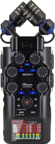 Zoom H6studio Handy Recorder, 6-Track Portable Audio Recorder with 32-Bit Float, Large X/Y Microphones, 4 XLR/TRS Inputs, USB Audio Interface, 192 kHz Recording, Bundle with BTA-1 Bluetooth Adapter in Saudi Arabia