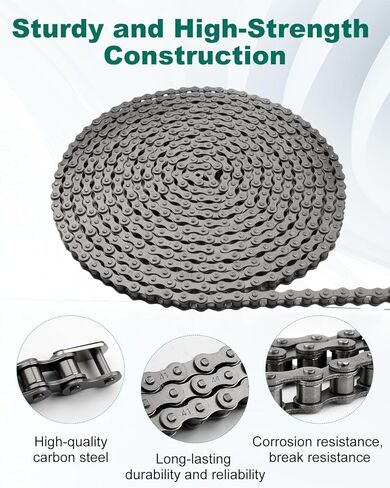 #41 Roller Chain for Gate Openers 20 Feet Carbon Steel Chains, for Extension Sliding Automatic Gate Opener Garage Door Bike Go Kart Chain in Saudi Arabia