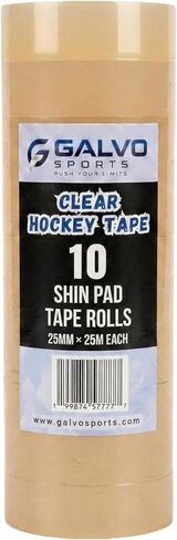 Clear Hockey Tape 10 Pack, 25mm x 25m, Strong Adhesive Hockey Sock Tape for Shin Guards, No Residue, Durable Grip Tape in Kuwait