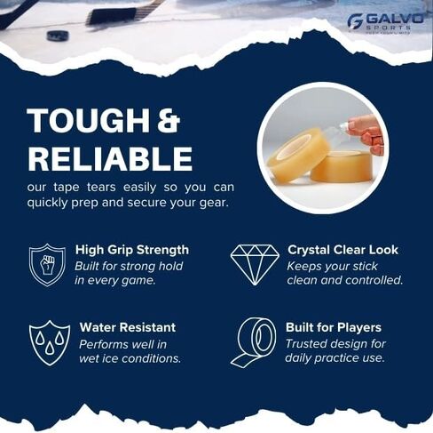 Clear Hockey Tape 10 Pack, 25mm x 25m, Strong Adhesive Hockey Sock Tape for Shin Guards, No Residue, Durable Grip Tape in Kuwait
