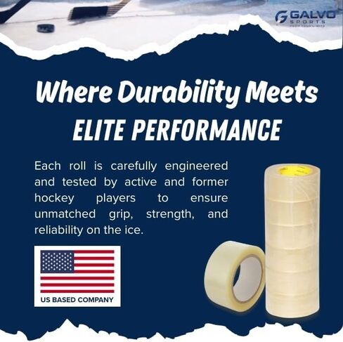 Clear Hockey Tape 10 Pack, 25mm x 25m, Strong Adhesive Hockey Sock Tape for Shin Guards, No Residue, Durable Grip Tape in Kuwait