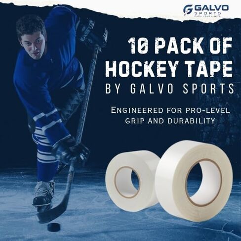 Clear Hockey Tape 10 Pack, 25mm x 25m, Strong Adhesive Hockey Sock Tape for Shin Guards, No Residue, Durable Grip Tape in Kuwait